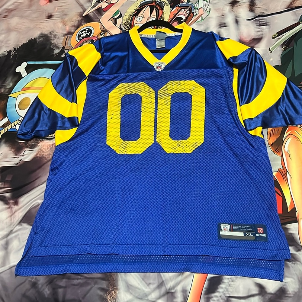 NFL Los Angeles Rams On Field Equipment Blue Yellow Home Throwback Jersey XL